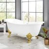 Best reviews of 🎉 Signature Hardware Lena 72 x 30-1/2 in. Freestanding Bathtub with Rear Center Drain in White 😍