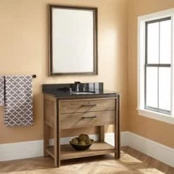Coupon 🌟 Signature Hardware Celebration 36 in. Floor Mount Vanity in Rustic Acacia ❤️ -Signature Hardware Shop Query 1017