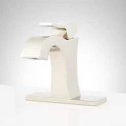 Deals 👏 Signature Hardware Vilamonte Single Handle Monoblock Bathroom Sink Faucet in Polished Nickel 🔥 -Signature Hardware Shop Query 1029