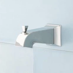 Buy 👏 Signature Hardware Vilamonte Single Handle Single Function Bathtub & Shower Faucet in Polished Nickel (Trim Only) 💯