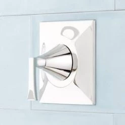 Buy 👏 Signature Hardware Vilamonte Single Handle Single Function Bathtub & Shower Faucet in Polished Nickel (Trim Only) 💯 -Signature Hardware Shop Query 1067