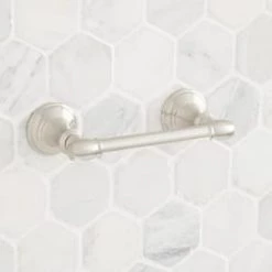 Outlet 💯 Signature Hardware Beasley Wall Mount Toilet Tissue Holder in Brushed Nickel 🎁 -Signature Hardware Shop Query 1078