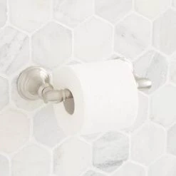 Outlet 💯 Signature Hardware Beasley Wall Mount Toilet Tissue Holder in Brushed Nickel 🎁 -Signature Hardware Shop Query 1079