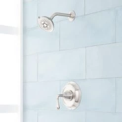 Promo 🎉 Signature Hardware Key West 1.8 gpm Shower Faucet Trim Only with Single Handle in Brushed Nickel 💯