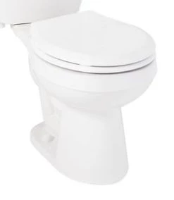 New ⌛ Signature Hardware Bradenton Round Toilet Bowl with Seat in White 🎁