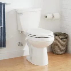 New ⌛ Signature Hardware Bradenton Round Toilet Bowl with Seat in White 🎁 -Signature Hardware Shop Query 1108