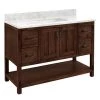 Best Pirce 🔥 Signature Hardware Morris 48 in. Floor Mount Vanity in Rustic Brown with Carrara 😀 -Signature Hardware Shop Query 1115