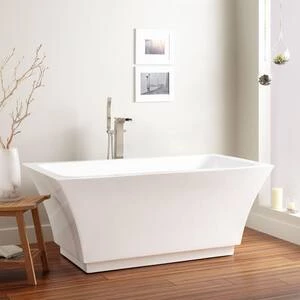 Cheapest 𧨠Signature Hardware Leland 59 x 31 in. Freestanding Bathtub with Center Drain in White π 6 Cheapest 𧨠Signature Hardware Leland 59 x 31 in. Freestanding Bathtub with Center Drain in White π - Image 4