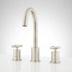 Outlet 💯 Signature Hardware Exira Two Handle Widespread Bathroom Sink Faucet in Brushed Nickel 👏 -Signature Hardware Shop Query 1152