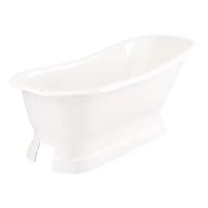 Coupon π Signature Hardware Jude 66 x 30 in. Freestanding Bathtub End Drain in White π 4 Coupon π Signature Hardware Jude 66 x 30 in. Freestanding Bathtub End Drain in White π - Image 2
