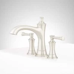 Outlet 😉 Signature Hardware Beasley Two Handle Roman Tub Faucet in Brushed Nickel (Trim Only) 🥰 -Signature Hardware Shop Query 1181
