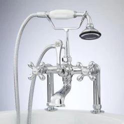 Best Sale βοΈ Signature Hardware Three Handle Roman Tub Faucet in Polished Chrome π€©