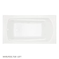 Deals 🎉 Signature Hardware Bradenton 60 x 32 in. Whirlpool Alcove Bathtub with Left Drain in White ✨