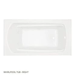 Promo 🎉 Signature Hardware Bradenton 60 x 32 in. Whirlpool Alcove Bathtub with Right Drain in White 🔔