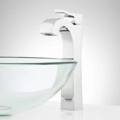 Promo ✨ Signature Hardware Vilamonte Single Handle Monoblock Bathroom Sink Faucet in Polished Chrome 😉