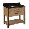 Best Pirce 😍 Signature Hardware Celebration 36 in. Floor Mount Vanity in Rustic Acacia with Absolute Black 😍 -Signature Hardware Shop Query 1324
