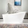 New 😀 Signature Hardware Northwich 67 x 31-1/2 in. Freestanding Bathtub End Drain in White with Polished Nickel Trim 😍 -Signature Hardware Shop Query 1331