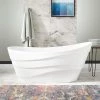 Brand new ❤️ Signature Hardware Amelia 67-1/4 x 29-1/8 in. Freestanding Bathtub End Drain in White with Black Trim 🔔 -Signature Hardware Shop Query 1333