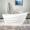 Best Pirce ✨ Signature Hardware Amelia 67-1/4 x 29-1/8 in. Freestanding Bathtub End Drain in White with Polished Nickel Trim 🔔