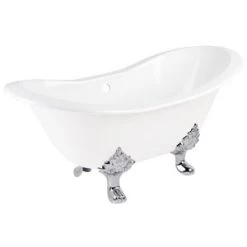 Deals 🎉 Signature Hardware Arabella 71-3/4 x 31 in. Freestanding Bathtub Offset Drain in White ✨