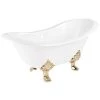 Best deal 🌟 Signature Hardware Arabella 61 x 30 in. Freestanding Bathtub Offset Drain in White ✨ -Signature Hardware Shop Query 1434