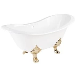 Best deal 🌟 Signature Hardware Arabella 61 x 30 in. Freestanding Bathtub Offset Drain in White ✨