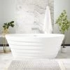 Buy 🌟 Signature Hardware Prescot 66-1/2 x 32 in. Freestanding Bathtub Center Drain in White with Chrome Trim 🎉 -Signature Hardware Shop Query 1437