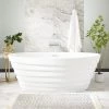 Brand new ⌛ Signature Hardware Prescot 66-1/2 x 32 in. Freestanding Bathtub Center Drain in White 🥰 -Signature Hardware Shop Query 1441