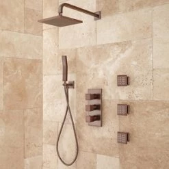Discount 🌟 Signature Hardware Ryle Three Handle Single Function Shower System in Oil Rubbed Bronze 🔥