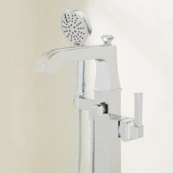 Best deal 😀 Signature Hardware Pinecrest Single Handle Lever Floor Mount Filler in Polished Chrome 😀 -Signature Hardware Shop Query 1556