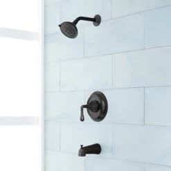 Promo ⭐ Signature Hardware Key West Single Handle Multi Function Bathtub & Shower Faucet in Matte Black (Trim Only) 🤩