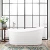 Best reviews of 🔔 Signature Hardware Royston 66 x 34-1/2 in. Freestanding Bathtub End Drain in White with Oil Rubbed Bronze Trim ✔️ -Signature Hardware Shop Query 1603