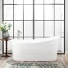 Brand new 🧨 Signature Hardware Royston 66 x 34-1/2 in. Freestanding Bathtub End Drain in White 🔔 -Signature Hardware Shop Query 1606