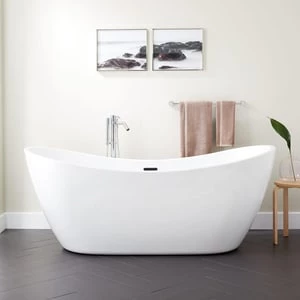 Cheapest π Signature Hardware Sheba 72 x 28-1/4 in. Freestanding Bathtub Center Drain in White with Blacks Trim π 3 Cheapest π Signature Hardware Sheba 72 x 28-1/4 in. Freestanding Bathtub Center Drain in White with Blacks Trim π