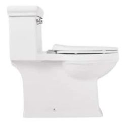 Cheap ❤️ Signature Hardware Key West 1.28 gpf Elongated One Piece ADA Compliant 👗 Skirted Toilet with Seat in White 😀 -Signature Hardware Shop Query 167