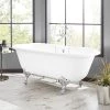 Promo 💯 Signature Hardware Sanford 60 x 30 in. Freestanding Bathtub Offset Drain in White ⭐