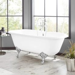 Top 10 ⌛ Signature Hardware Sanford 60 x 30 in. Freestanding Bathtub Offset Drain in White 😉