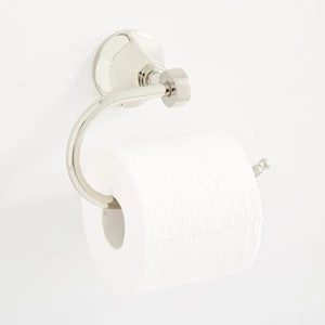 New 🥰 Signature Hardware Key West Wall Mount Single Post Toilet Tissue Holder in Polished Nickel 🎁 3 New 🥰 Signature Hardware Key West Wall Mount Single Post Toilet Tissue Holder in Polished Nickel 🎁