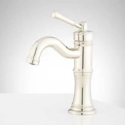 Hot Sale 😍 Signature Hardware St. Martin Single Handle Bathroom Sink Faucet in Polished Nickel 🤩 -Signature Hardware Shop Query 1754