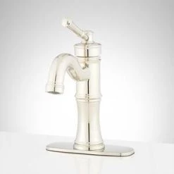 Hot Sale 😍 Signature Hardware St. Martin Single Handle Bathroom Sink Faucet in Polished Nickel 🤩 -Signature Hardware Shop Query 1755