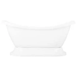 Brand new 🛒 Signature Hardware Rosalind 63 x 28 in. Freestanding Bathtub with Rear Center Drain in White 🔔 -Signature Hardware Shop Query 1777