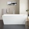 Hot Sale ✨ Signature Hardware Eaton 59 x 32 in. Freestanding Bathtub with Center Drain in White 💯 -Signature Hardware Shop Query 1780