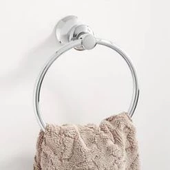 Promo 😍 Signature Hardware Pendleton Round Open Towel Ring in Polished Chrome 😍 -Signature Hardware Shop Query 1803