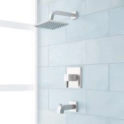 Brand new 😀 Signature Hardware Rigi Single Handle Single Function Bathtub & Shower Faucet in Brushed Nickel (Trim Only) ✔️ -Signature Hardware Shop Query 1832