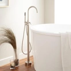 Top 10 🧨 Signature Hardware Nerin Two Handle Lever Floor Mount Filler in Brushed Nickel ⌛