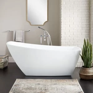 Wholesale π Signature Hardware Glendora 67 x 31-1/8 in. Freestanding Bathtub with End Drain in White π₯° 5 Wholesale π Signature Hardware Glendora 67 x 31-1/8 in. Freestanding Bathtub with End Drain in White π₯° - Image 3