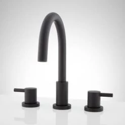 Cheapest ❤️ Signature Hardware Rotunda Two Handle Widespread Bathroom Sink Faucet in Matte Black 💯