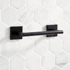 Hot Sale 👍 Signature Hardware Hibiscus Wall Toilet Tissue Holder in Matte Black 🔥 -Signature Hardware Shop Query 2100