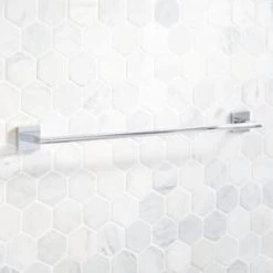 Hot Sale 🌟 Signature Hardware Hibiscus 24 in. Towel Bar in Polished Chrome 👍 -Signature Hardware Shop Query 2173