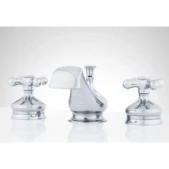 Best Pirce 💯 Signature Hardware Shannon Two Handle Widespread Bathroom Sink Faucet in Polished Nickel 🔥